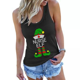 The Nurse Elf Funny Christmas Funny Santa Cute Snowman Ugly Christmas Sweater Women Flowy Tank - Monsterry