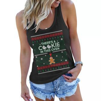 Theres A Cookie In This Oven Ugly Christmas Sweater Women Flowy Tank - Monsterry DE