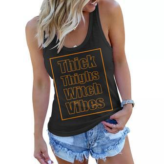 Thick Thighs Witch Vibes Graphic Plus Size Halloween Costume Women Flowy Tank - Seseable