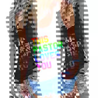 This Pastor Loves You Gay Lesbians Gift Graphic Design Printed Casual Daily Basic Women Flowy Tank - Thegiftio