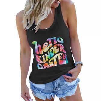 Tie Dye Hello Kindergarten Teacher First Day Of School Women Flowy Tank - Monsterry UK