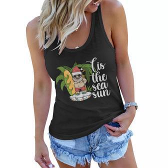 Tis The Sea Sun Santa Christmas In July Women Flowy Tank - Monsterry AU