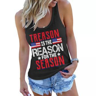 Treason Is The Reason For The Season Patriotic Graphic Design Printed Casual Daily Basic Women Flowy Tank - Thegiftio UK