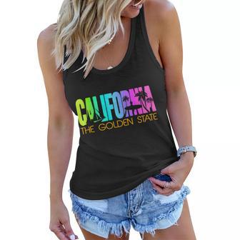 Tropical California The Golden State Tshirt Women Flowy Tank - Monsterry