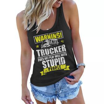 Trucker Trucker Accessories For Truck Driver Motor Lover Trucker__ Women Flowy Tank - Seseable