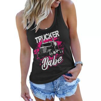 Trucker Trucker Babe Female Truck Driver Woman Trucker Women Flowy Tank - Seseable