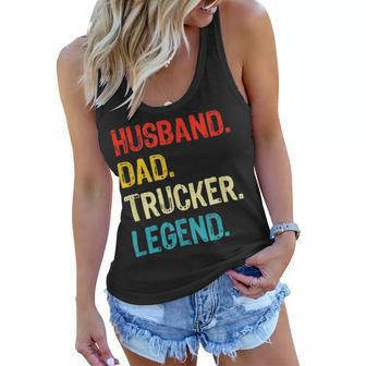 Trucker Trucker Husband Dad Trucker Legend Truck Driver Trucker Women Flowy Tank - Seseable