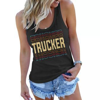 Trucker Trucker Job Title Vintage Women Flowy Tank - Seseable