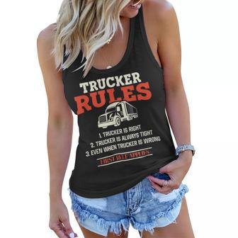 Trucker Trucker Rules Trucker Women Flowy Tank - Seseable