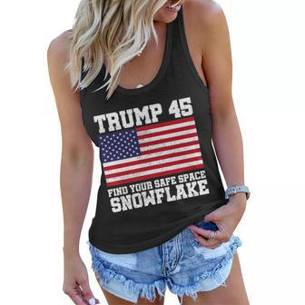 Trump 45 Find Your Safe Place Snowflake Tshirt Women Flowy Tank - Monsterry CA