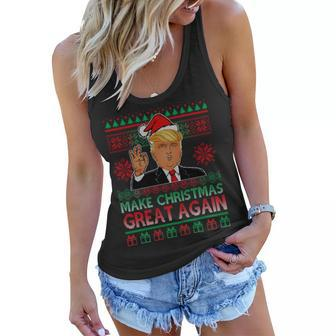 Trump Make Christmas Great Again Ugly V2 Women Flowy Tank - Monsterry
