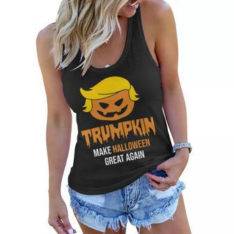 Trumpkin Make Halloween Great Again Funny Pro Trump Graphic Design Printed Casual Daily Basic Women Flowy Tank - Thegiftio UK
