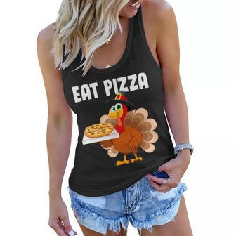 Turkey Eat Pizza Funny Tshirt Women Flowy Tank - Monsterry CA
