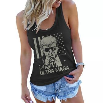 Ultra Maga Shirt Funny Anti Biden Us Flag Pro Trump Trendy Tshirt V2 Women Flowy Tank - Monsterry DE