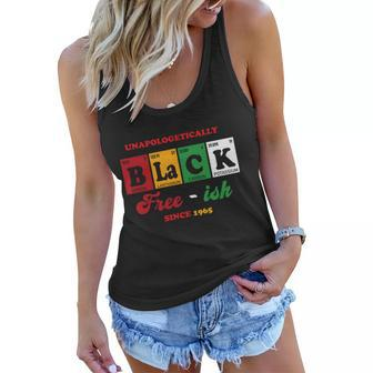 Unapologetically Black Freeish 1865 Black Periodic Table Juneteenth Graphic Design Printed Casual Daily Basic Women Flowy Tank - Thegiftio UK