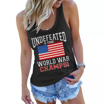 Undefeated 2-Time World War Champs Tshirt Women Flowy Tank - Monsterry UK