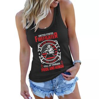 United States Firefighter We Run Towards Firefighters Dad Gift Women Flowy Tank - Monsterry