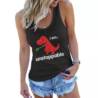 Unstoppable T Rex Funny Tshirt Women Flowy Tank - Monsterry