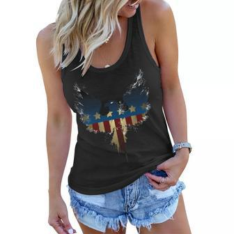 Usa Eagle American Flag Grunge Tshirt Women Flowy Tank - Monsterry CA