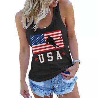 Usa Hockey Winter Sports Games Tshirt Women Flowy Tank - Monsterry UK