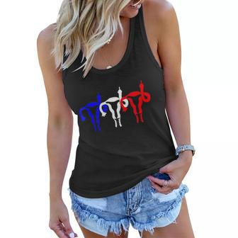 Uterus Shows Middle Finger Feminist Blue Red 4Th Of July V2 Women Flowy Tank - Monsterry AU