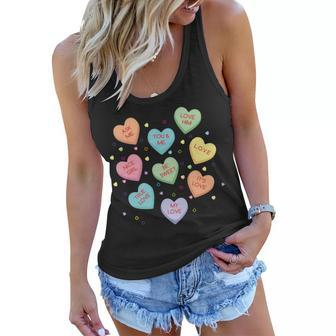 Valentines Day Candy Hearts Women Flowy Tank - Monsterry AU