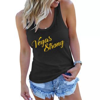 Vegas Strong Gold Script Women Flowy Tank - Monsterry