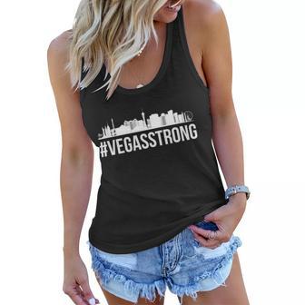 Vegas Strong Hastag Vegasstrong Skyline Tshirt Women Flowy Tank - Monsterry DE