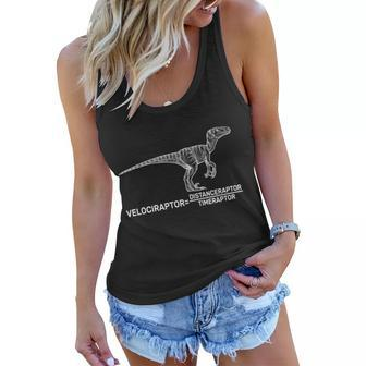 Velociraptor Equals Distanceraptor Timeraptor Tshirt Women Flowy Tank - Monsterry DE
