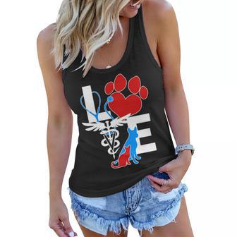 Veterinarian Love Cat And Dog Women Flowy Tank - Monsterry UK