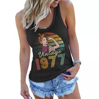 Vintage 1977 Limited Edition 1977 45Th Birthday 45 Years Old Women Flowy Tank - Seseable