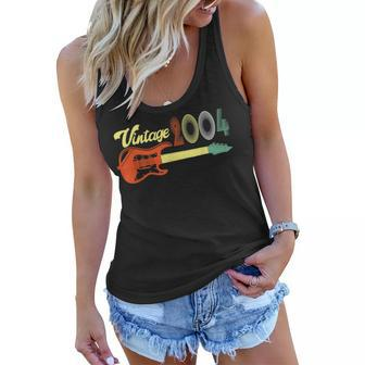 Vintage 2004 Retro 18Th Birthday With Guitar 18 Years Old Women Flowy Tank - Seseable