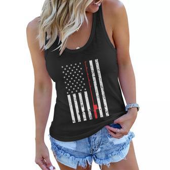 Vintage American Flag Fishing Funny Women Flowy Tank - Monsterry DE