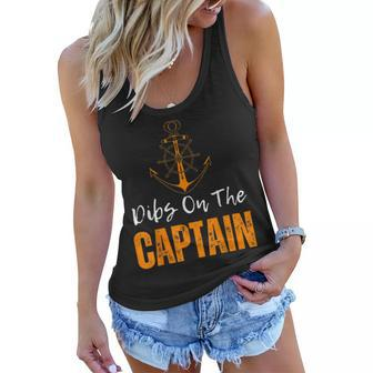 Vintage Dibs On The Captain Funny Captain Wife Quote Women Flowy Tank - Thegiftio UK