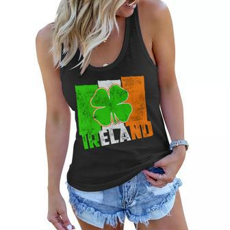 Vintage Ireland Irish Flag St Patricks Day Women Flowy Tank - Monsterry