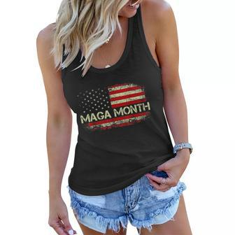 Vintage Old Happy Maga Month Patriotic American Flag Trendy Women Flowy Tank - Monsterry DE