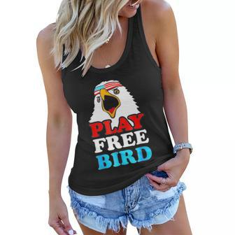 Vintage Play Free Bird Bald Eagle American Patriotic Usa Women Flowy Tank - Monsterry UK