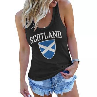 Vintage Scotland Flag Crest Shield Tshirt Women Flowy Tank - Monsterry AU