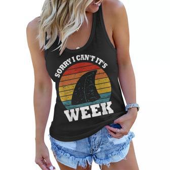 Vintage Sorry I Cant Its Week Cute Shark Funny Shark Women Flowy Tank - Thegiftio UK