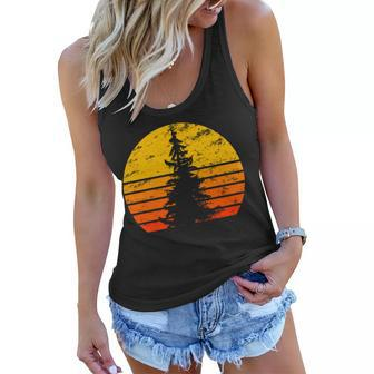 Vintage Sunset Tree Tshirt Women Flowy Tank - Monsterry CA