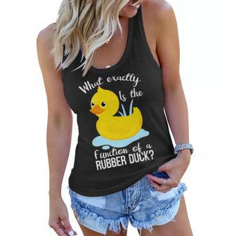 What Exactly Is The Function Of A Rubber Duck Ducks Women Flowy Tank - Thegiftio