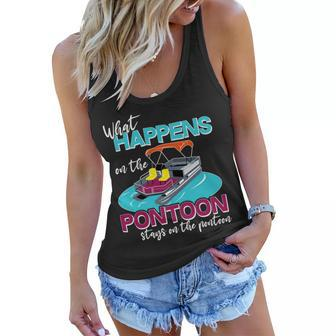 What Happens On The Pontoon Stays On The Pontoon Women Flowy Tank - Monsterry AU
