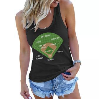 Whos On First Baseball Diamond Fielding Card Tshirt Women Flowy Tank - Monsterry DE