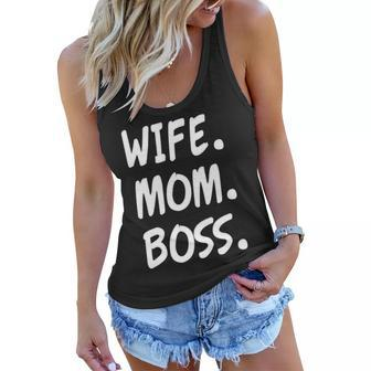 Wife Mom Boss Mommy Is The Boss Women Flowy Tank - Monsterry