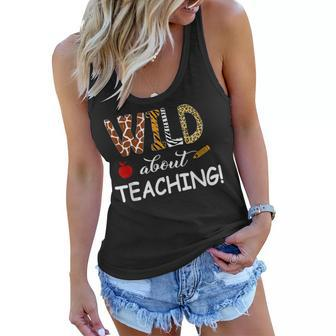 Wild About Teaching Zebra Leopard Print School Teacher Women Flowy Tank - Thegiftio UK