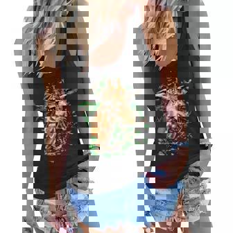 Wildlife - Big Face Giraffe Portrait T-Shirt Graphic Design Printed Casual Daily Basic Women Flowy Tank - Thegiftio