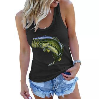 Wildlife - Large Mouth Bass Jumping Women Flowy Tank - Monsterry