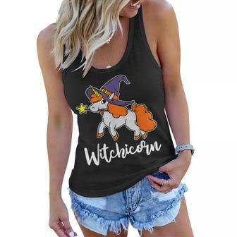 Witchicorn Lazy Diy Halloween Costume Cute Unicorn Witch Women Flowy Tank - Seseable