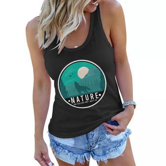 Wolf On The Nature At The Night Graphic Design Printed Casual Daily Basic Women Flowy Tank - Thegiftio UK