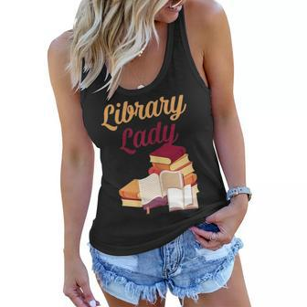 Women Funny Library Lady Librarian Books Lovers Women Flowy Tank - Thegiftio UK